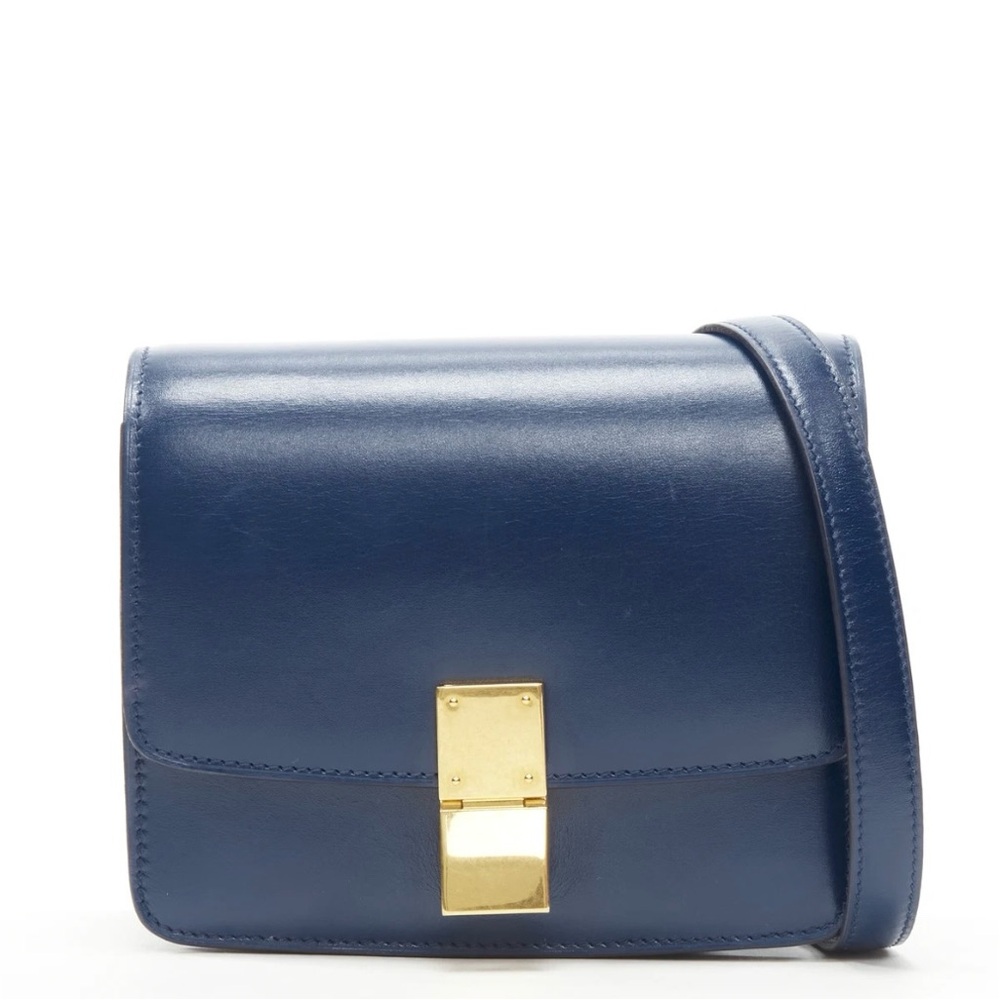 Celine Mini Classic Box Amazone Blue Crossbody Flap Bag